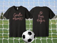 Soccer Mom Shirt, Soccer Goalie Mom Tshirt, Soccer Glitter Shirt.  Glitter comes in rose gold, but can be changed upon request. SIZING -------------------- We feel the unisex tees are true to size, and the ladies fit tees are only slightly fitted, but run small in the chest.  WE RECOMMEND GOING UP ONE SIZE ON THE LADIES FIT TEES UNLESS YOU LIKE A TIGHTER FIT, but please see the size chart in the photos.  We send our apologies but each shirts is made to order so we can't accept returns if the wrong size is ordered. SHIPPING -------------------- Each item is made to order. We generally ship in 3-5 business days, but please see our store front page for our most current shipping times.  September and October are our busiest months, so processing may take longer.  All orders are shipped via USP Goalie Mom Shirts, 16th Birthday Wishlist, Glitter Tshirt, Goalie Mom, Soccer Mom Gifts, Soccer Goalie, Soccer Hoodies