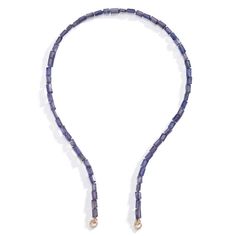 Haze Iolite Stone Strand with Open Ends-Our faceted blue-violet tube-cut iolite stone strand has an organic, modern look and feel. Also known as the “water sapphire,” iolite is considered a stone of inner vision. Complete with your favorite gold chain connector. Iolite Stone, Blue Violet, Organic Modern, Gold Chain