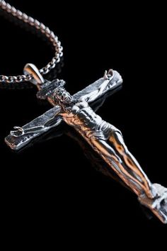 This masterpiece Handmade 925K Sterling Silver Jesus Crucifix Necklace is ideal for daily use with its outstanding details and striking design. It can be also one of the best gift options for your beloved ones. The whole pendant has an oxidized plating and vintage look. There are two different chain-type options. When designing the necklace I only focused to depict it with great anatomic realism and I kept simple the rest. Never goes out of style! Memorial Silver Gift Affordable Men's Crucifix Jewelry, Silver Symbolic Crucifix Jewelry, Silver Metal Crucifix Necklace, Silver Crucifix Jewelry Collectible, Sterling Silver Spiritual Crucifix Necklace, Silver Crucifix Collectible Jewelry, Men’s Crucifix Necklace, Lion Necklace, Crucifix Necklace