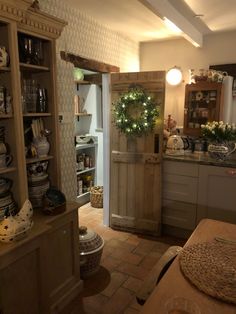 the kitchen is clean and ready to be used for christmas dinner or other special occasion