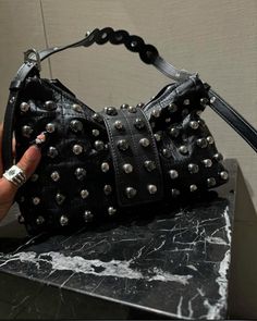 Studded Purse, Archive Fashion, Japanese Denim, J Fashion, Yohji Yamamoto, Purse Charms, Vivienne Westwood, Alternative Fashion, Black Women