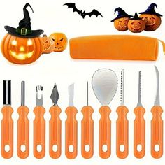 halloween pumpkin carving tools and decorations