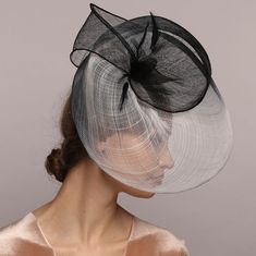 Black and White 'Pagoda' Shape Derby Hat by DIVA HATS. Exclusive Haute Couture Accessory. Women head accessories for weddings, routs, parties, derby. Ready-to-wear hats that respond to all the latest trends in fashion. This charming handcrafted Black&White Kentucky derby hat glorifies your personality and enhances the positivity of your etiquette on all occasions. Whether you are attending a wedding reception, Kentucky derby, or visiting any other formal or informal event Elegant Handmade Hat For Gift, Elegant Handmade Hat As A Gift, Handmade Elegant Hat As Gift, Black Fascinator For Kentucky Derby Gift, Adjustable Flat Brim Costume Hats For Church, Elegant Black Hat As Gift, Handmade High Crown Black Hat, Handmade Black High Crown Hat, Handmade Fascinator As Gift