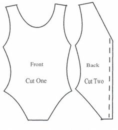 the front and back sides of a vest pattern