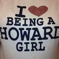 i love being a howard girl t - shirt in white with black and red lettering