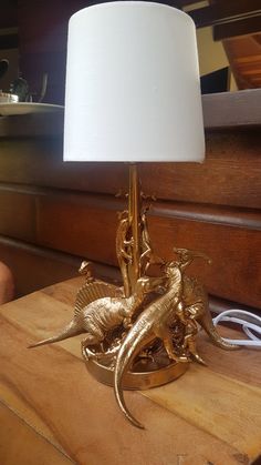 a lamp that is sitting on top of a table