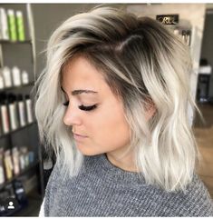 Icy Platinum Blonde Balayage Dark Roots, Blonde Hair With Roots, Ice Blonde Hair, Ice Blonde, Ombre Hair Blonde, Dark Roots Blonde Hair, Platinum Blonde Hair, Brown Blonde Hair, Hair Colours