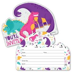 an image of dinosaur party fill in the blanks for children's birthday or baby shower