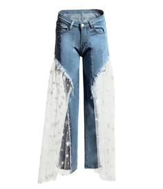 LOVEMI  Jeans M / Blue Lovemi -  Sexy Women Wide Leg Pants Jeans Loose Pants Pattern, Wide Leg Pants Jeans, Printed Denim Jeans, Sheer Pants, Womens Wide Leg Pants, Jean Large, Casual Wide Leg Pants, Denim Pants Women, Loose Jeans