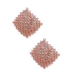 Rose Gold Plating Square Cubic Zirconia Dangle Earrings Rhinestone Earrings, Gold Plating, Rose Gold Plates, Diamond Shapes, Cubic Zirconia, Dangle Earrings, Gold Plate, Crown Jewelry, Plating