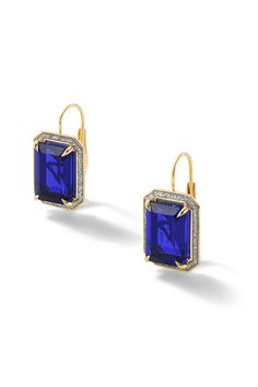 Make a statement with our 14K Yellow Gold Rectangular Cocktail Drop Earrings featuring silver glitter enamel and lab created gemstones. Choose from Ruby, Blue Sapphire, or Emerald. Due to the custom nature of this product, please 20 business days for production. These are final sale. 14K Yellow Gold, Made in New York City Sapphire Earrings Gold, Cocktail Glitter, Alison Lou, Emerald Blue, Sapphire Earrings, Silver Glitter, Earrings Gold, Blue Sapphire, Sapphire Ring