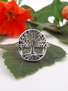 Solid Sterling Silver Beautiful Tree Of Life ring Design for woman. Symbolic Nickel-free Ring For Gift, Nickel-free Symbolic Ring For Gift, Nickel-free Spiritual Ring For Gift, Symbolic Nickel-free Engraved Ring Gift, Symbolic Engraved Nickel-free Ring As Gift, Nickel-free Engraved Round Ring As Gift, Nickel-free Engraved Gift Ring, Silver Nature-inspired Engraved Ring As Gift, Nature-inspired Silver Engraved Ring As Gift