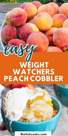 Weight Watchers Peach Cobbler Recipe, Weight Watchers Meal Plans, Weight Watchers Snacks, Weight Watchers Recipes Desserts, Baking Powder Uses, Baking Soda Beauty Uses, Ww Desserts, Cobbler Recipe, Peach Cobbler Recipe