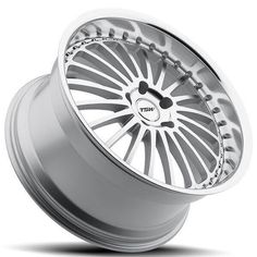 an aluminum wheel on a white background