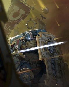 Space Marine Chapters Colour Schemes, Sci Fi Artwork, 40k Anime, Ultramarines 40k, Warhammer Artwork, Titan Armor, Dark Souls Artwork