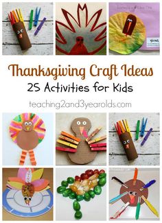 thanksgiving craft ideas for kids with turkeys, turkey paper plates and other crafts to make