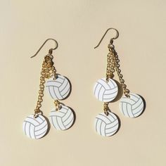 Now Serving Volleyball Earrings - Nickel & Suede Serving Volleyball, Volleyball Earrings, North Dakota State University, Safety Pin Jewelry, Nickel And Suede, Kansas City Football, Kansas State University, City Woman, Match Point