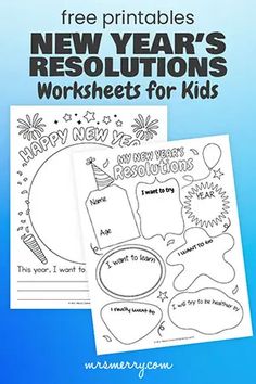 new year's resolution worksheets for kids