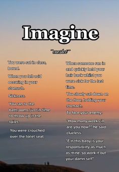 an image with the words imagine and other things to see on it in front of a sunset