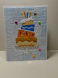 a birthday card with an image of a cake