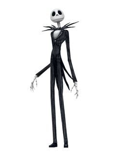 the animated character jack skellingy is shown in black and white