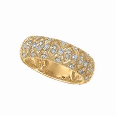 Pave Style Code# RB101PD_RG Setting: Pave Dimensions: 1/4 inch in width Diamond 1: Diamond Shape 1: Round Qty of Diamond 1: 62 Setting 1: Pave Total Dia Weight: 0.76 Clarity: SI2 Color: G-H Gold Karat: 14K Color 2: Rose Approxe WT Grams: 4.80 Elegant Gold Diamond Ring With Decorative Band, Yellow Gold Diamond Band With Decorations, Yellow Gold Diamond Jewelry With Decorative Band, Elegant Gold Eternity Band With Diamond Accents, Dazzling Gold Eternity Band With Brilliant Cut, Elegant Gold Bands With Single Cut Diamonds, Gold Diamond Band With Single Cut Diamonds, Dazzling Gold Eternity Band With Diamond Accents, Luxury Yellow Gold Bands With Diamond Accents