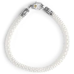 A white ceramic Caviar bracelet that is finished with a sterling silver lobster clasp detailing an 18K gold LAGOS crest. Lagos Bracelet, Mens Designer Jewelry, Lagos Jewelry, Sculptural Jewelry, Local Jewelry, Fine Jewelry Bracelets, Bracelet Collection, Bracelet Sizes, Bracelet Designs