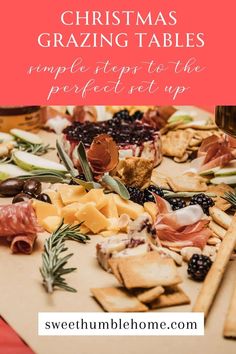 a table topped with lots of cheese and crackers