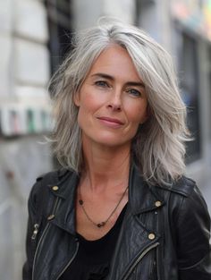 Top Haircuts for Women Over 40: Stylish and Sophisticated Choices Punk Older Woman, Hairstyles For Medium Length Gray Hair Over 50, Medium Grey Hair Over 50, Sophisticated Haircut, Best Haircuts For Women, Haircuts For Women Over 40, Style Theory, Grey Hair Looks, Grey Hair Over 50