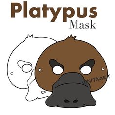 an animal mask is shown with the words playpus mask on it's face