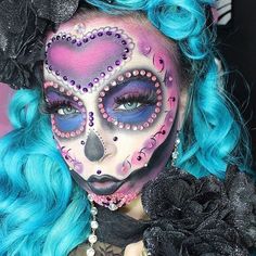 Sugar skull, el dias de los muertos Halloween Makeup Pretty, Pretty Halloween, Candy Skulls, Sugar Skull Art