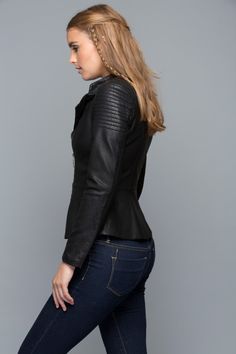 EDGY VEGAN LEATHER MOTO JACKET  $98 Chic Fitted Faux Leather Biker Jacket, Moto Style Faux Leather Jacket For Workwear, Edgy Fitted Faux Leather Biker Jacket, Fitted Faux Leather Biker Jacket, Fitted Faux Leather Biker Jacket In Edgy Style, Sleek Long Sleeve Faux Leather Biker Jacket, Faux Leather Jacket With Zipper For Night Out, Fitted Faux Leather Moto Jacket, Sleek Faux Leather Biker Jacket For Spring