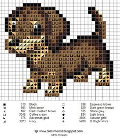 a cross stitch pattern with a dog on it