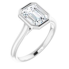 A 0.25 ct. or larger emerald, oval, square, cushion or round shape stone can be set with this ring. Rose Gold Square, Jewelry Advice, Beautiful Diamond Rings, Radiant Cut Diamond, Solitaire Engagement, Round Shape, Lab Grown, Beautiful Rings, Diamond Cuts