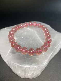 8mm strawberry quartz bracelets from Tanzania, Africa Strawberry Quartz Bracelet, Tanzania Africa, Cherry Quartz, Beads Bracelets, Strawberry Quartz, Quartz Bracelet, Dream Jewelry, Chester, Tanzania