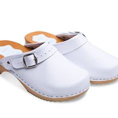 Leather women shoesClogs womenSwedish clogsHeel shoesHeel | Etsy White Open Heel Casual Clogs, Casual White Clogs With Open Heel, Casual White Open Heel Clogs, Classic Leather Clogs For Summer, Classic Leather Summer Clogs, White Closed Toe Clogs With Leather Footbed, Classic White Clogs With Rubber Sole, Classic White Round Toe Clogs, Classic White Closed Toe Clogs