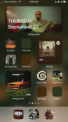 an iphone screen with various images and text on it, including the words'thursday september 22 '