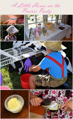 a collage of photos with text overlay that says, a light house on the prairie party