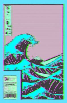 an image of the great wave in color