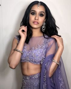 Shraddha Kapoor Shraddha Kapoor Lehenga, Lavender Lehenga, India Actress, Purple Outfit, Wear Crop Top