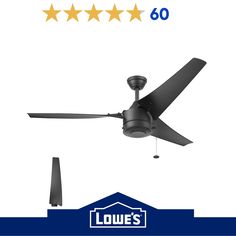 a ceiling fan with five stars above it and the words low's written below