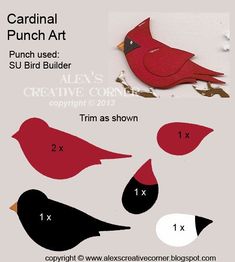 the cardinal punch art is designed to look like it has been cut out and painted