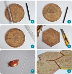 step by step instructions on how to make cork coasters