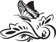 a black and white drawing of a butterfly