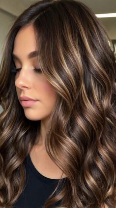 Dark Brown Hair Color Ideas Different Colors Of Brown Hair, Caramel Highlights Dark Brown Hair, Highlights In Dark Brown Hair, Highlights Dark Brown Hair, Hair Colour Ideas For Brunettes, Chocolate Brown Hair With Highlights, Dark Brown Long Hair, Brown Bob Haircut, Dark Brown Hair Color Ideas