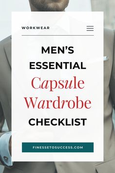 Looking for a place to start building your work style? Embrace a streamlined, stylish approach to office or business fashion with this capsule wardrobe checklist for men—ideal for those seeking a polished professional look without the hassle. Wardrobe Capsule, Men’s Time Capsule Wardrobe, Male Professor, Packing Capsule Wardrobe, Capsule Wardrobe Men, Men's Capsule Wardrobe