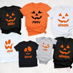 Pumpkin Face Shirt, Halloween Family Matching Pumpkins Tshirt, Pumpkin Halloween Shirt, Custom Halloween Party Tee, Spooky Pumpkin Shirt Pumpkin Face Shirt - Get into the spooky spirit with this fun and festive Pumpkin Face Halloween Shirt! Perfect for Halloween parties or family gatherings, this Family Matching Pumpkins Tshirt adds a playful touch to your celebration. Whether you're dressing up for trick-or-treating or a fall get-together, this Pumpkin Halloween Shirt is a versatile option. Customize your look with this Custom Halloween Party Tee and show off your holiday spirit in style. Great for spooky vibes, these Spooky Pumpkin Shirt make a fun addition to any Halloween wardrobe! Thanks for your support. Your gladness comes first and all work is done with LOVE in here. Always keep yo Family Halloween Shirts Matching, Family Matching Halloween T-shirt With Letter Print, Family Matching Black Tops For Halloween, Family Matching Halloween Tops Short Sleeve, Funny Halloween Tops With Character Print, Halloween Funny Print Orange T-shirt, Funny Character Print Tops For Halloween, Orange Halloween T-shirt With Funny Print, Orange Funny Print T-shirt For Halloween