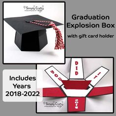 the graduation card is designed to look like an origami graduate's cap