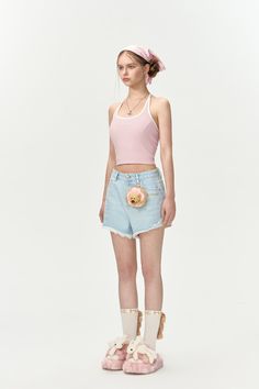 13De Marzo Dount Denim Shorts Light Blue Size Chart ( in CM ) Waist Hip Length S 66 92 28.5 M 70 96 29 L 74 100 29.5 Spring Jean Shorts With Five Pockets, Pink Cutoff Denim Jeans, Fitted Jean Shorts With Five Pockets For Summer, Pink Short-length Denim Jeans, Pink Short Length Denim Jeans, Suit Pant, Women Shorts, Skirt Socks, Shorts Women