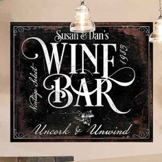 wine bar decor sign on rustic black distressed background with the words Wine Bar with personalized name Wine Bar Ideas, Wine Room Decor, Wine Bar Decor, Wine Bar Sign, Custom Bar Signs, Company Signage, Intimate Gathering, Patio Signs, Wine Tasting Room